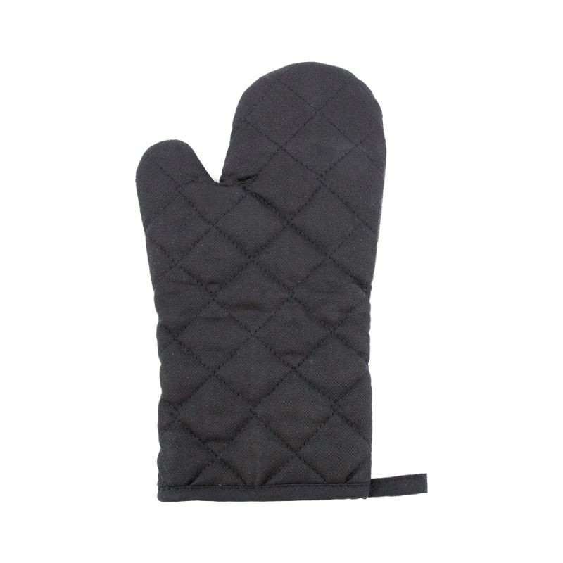 Canvas Oven Mitt with Rubber Patch -Black
