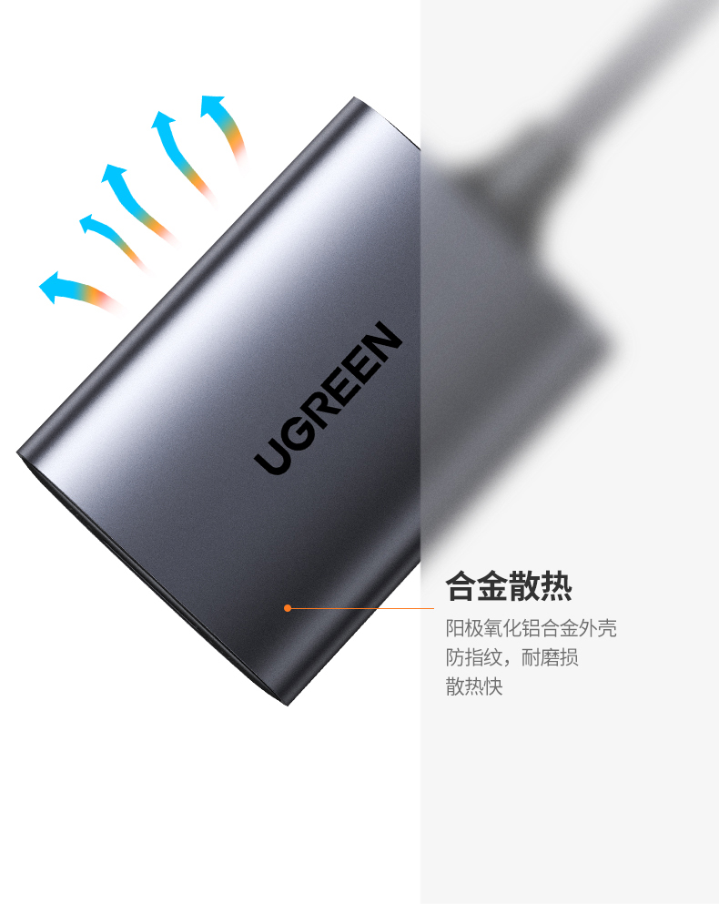 绿联80887-USB3.0（SD+TF）读卡器（双卡双读）