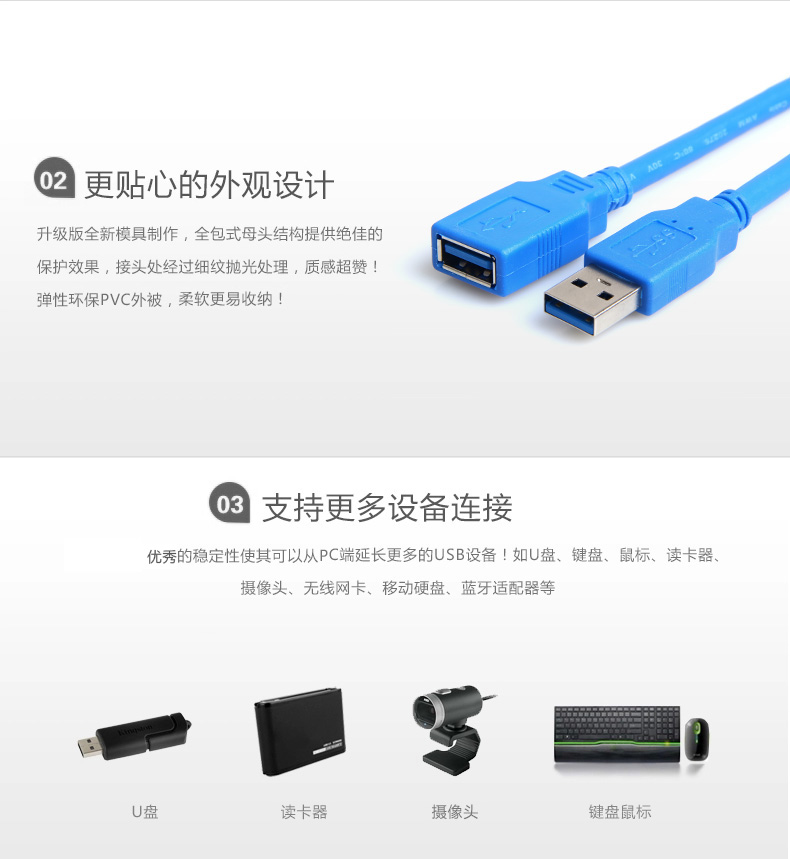 USB3.0网都USB延长线1.5米-3米