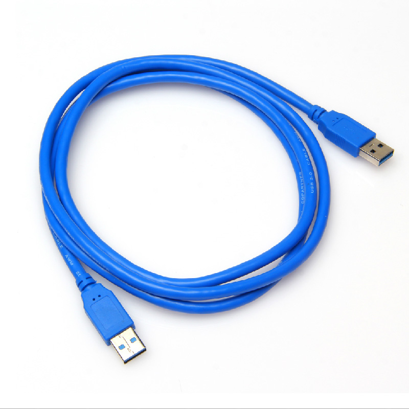  蓝色USB3.0网都USB-USB 1.5米 USB	3.0高速传输