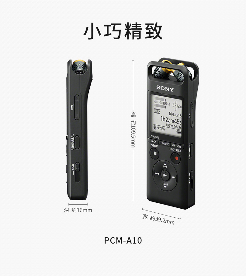 Sony/索尼 PCM-A10 蓝牙无线连接大储存高解析度数码录音棒