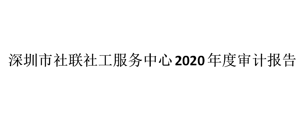 深圳市社联社工服务中心2020年度审计报告