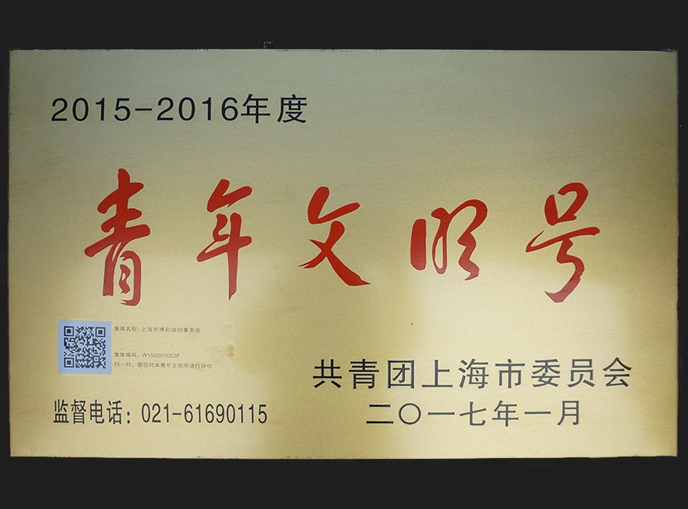 2015-2016年度上海市青年文明号
