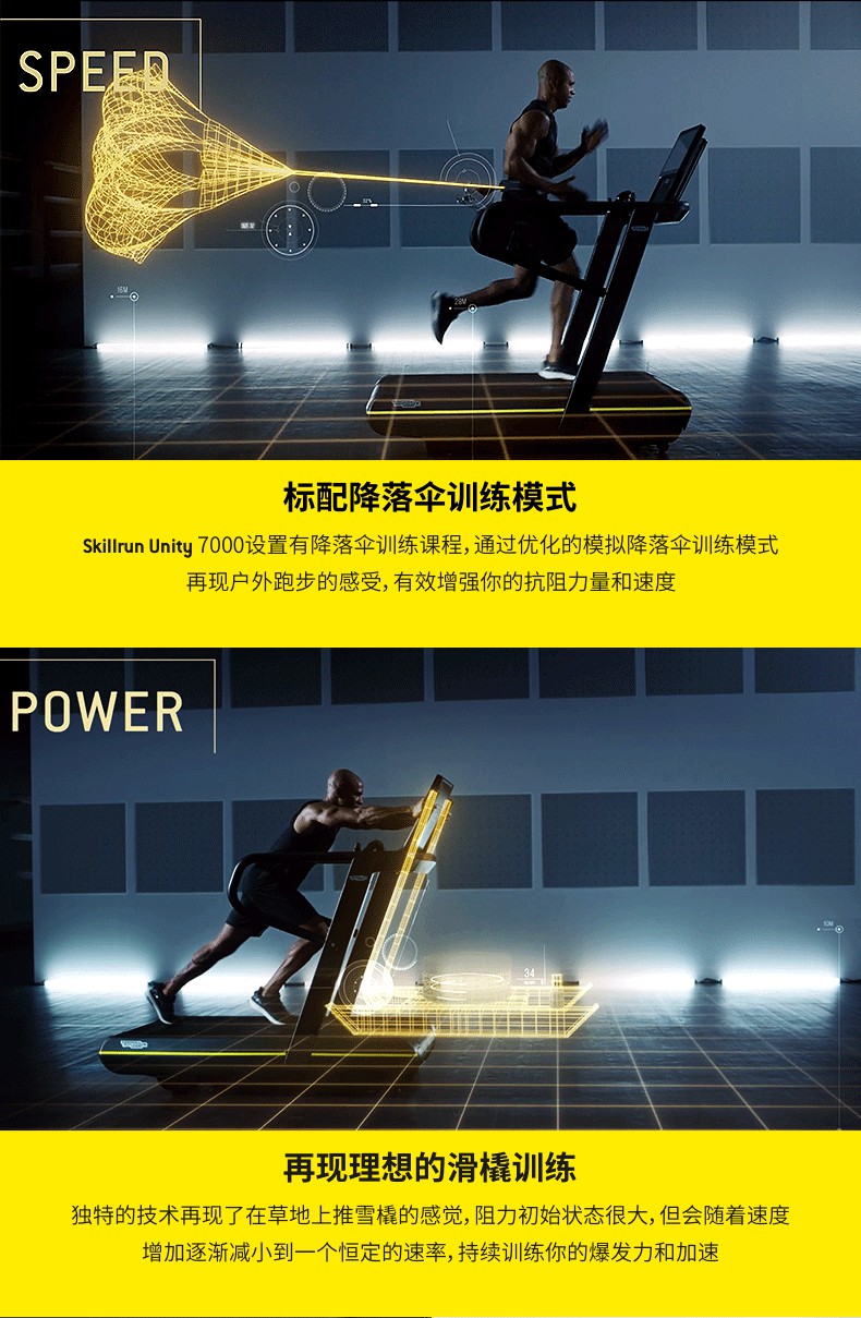 Technogym泰诺健意大利进口跑步机家用室内健身房专用SKILLRUN 黑色