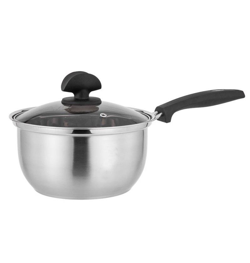 Stainless Steel Single Bottom Soup And Stock Milk Boiling Pot With Lid