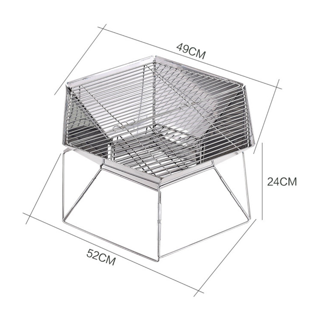 Mini Charcoal Smokeness Portable BBQ Grill Portable Barbecue Tool Set Stainless Steel