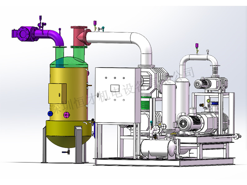 有機溶劑真空系統(tǒng),螺桿羅茨真空機組結(jié)構(gòu)圖