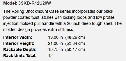 3SKB R12U20W防震拉桿防護箱