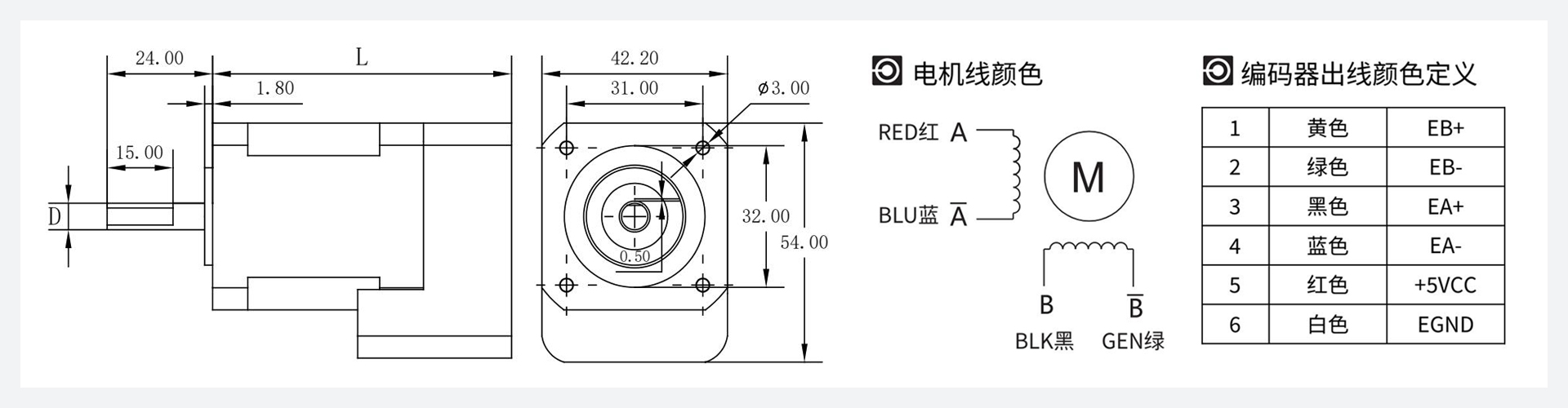 两相42系列（1.8°）闭环步进电机