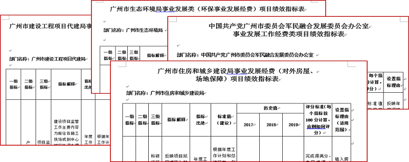 中大咨询广州市财政局2019年度部门绩效指标梳理提炼项目成果