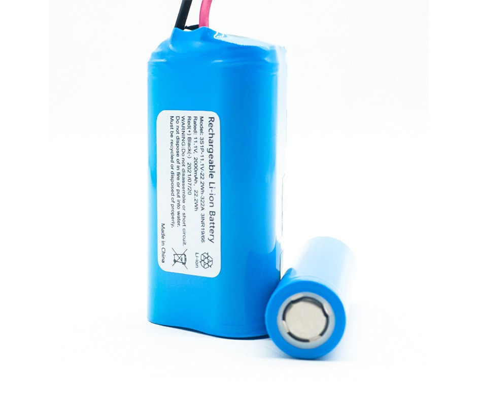 11.1V 18650 lithium battery pack customized 2200mah 3C discharge vacuum cleaner battery