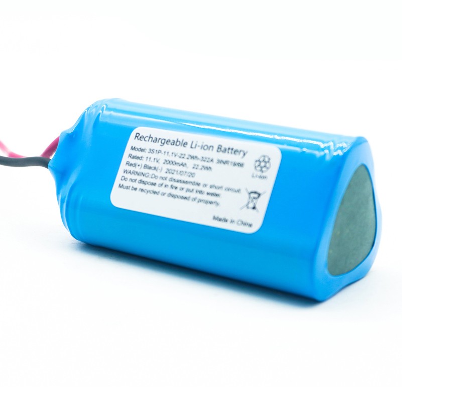 11.1V 18650 lithium battery pack customized 2200mah 3C discharge vacuum cleaner battery