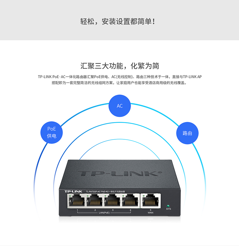 TP-TL-470GP-AC千兆路由器4口POE供电