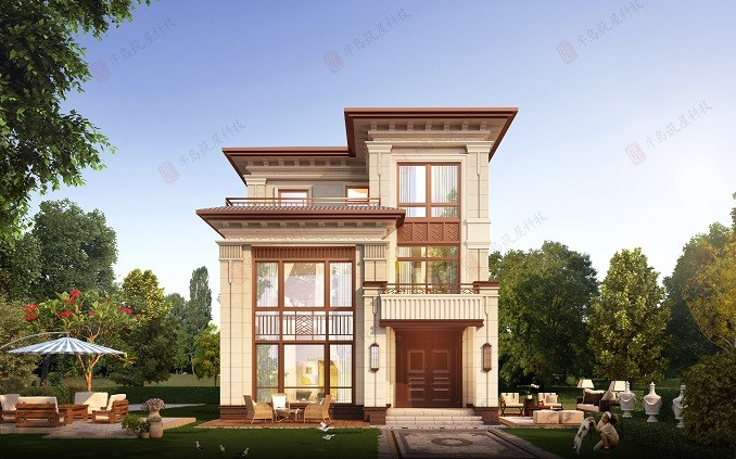 8×12米农村3层简欧别墅设计分享，打造乡村高品质休闲生活