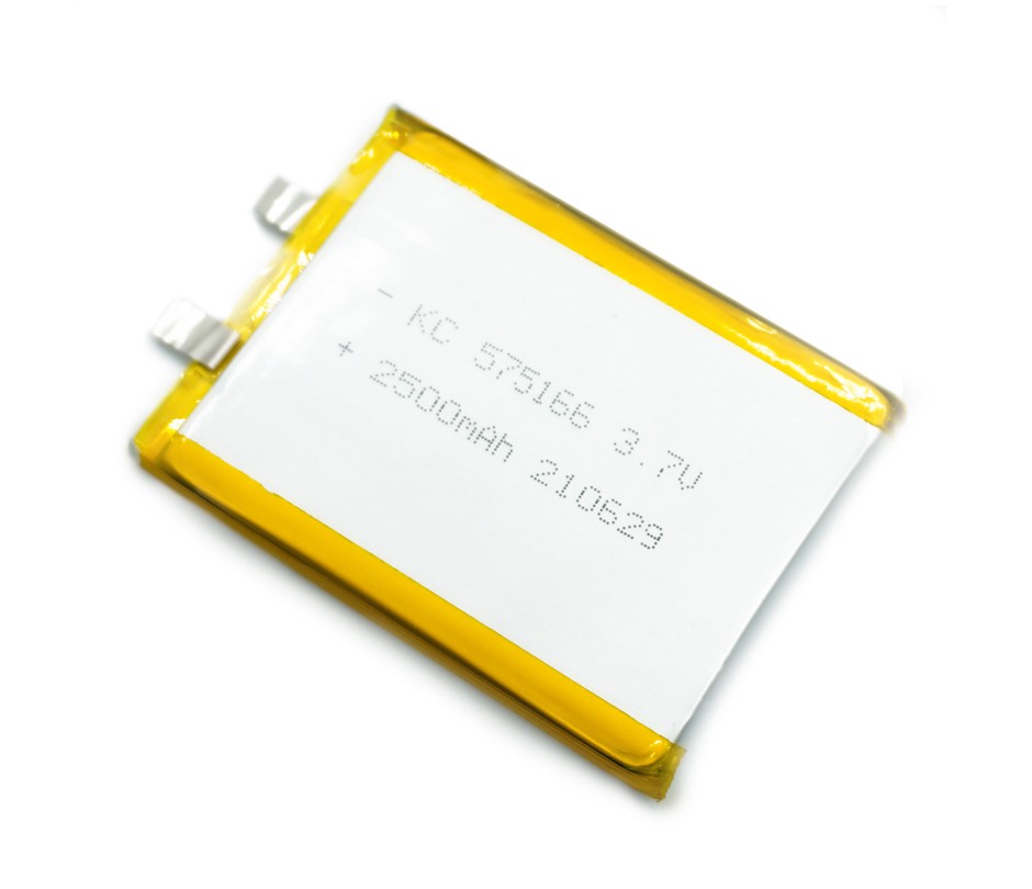 3.7v 2500mah small home appliance lithium battery 575166 square polymer battery