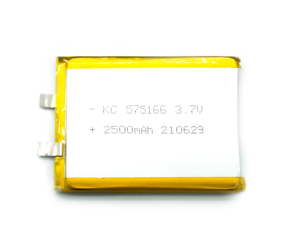 3.7v 2500mah small home appliance lithium battery 575166 square polymer battery