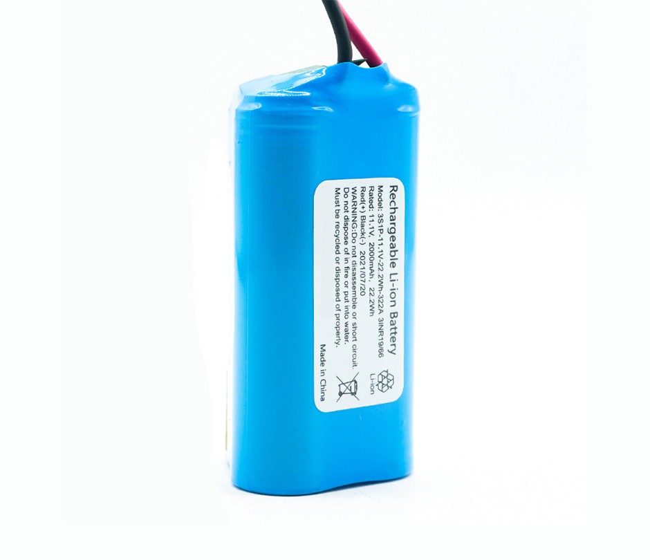 11.1V 18650 lithium battery pack customized 2200mah 3C discharge vacuum cleaner battery
