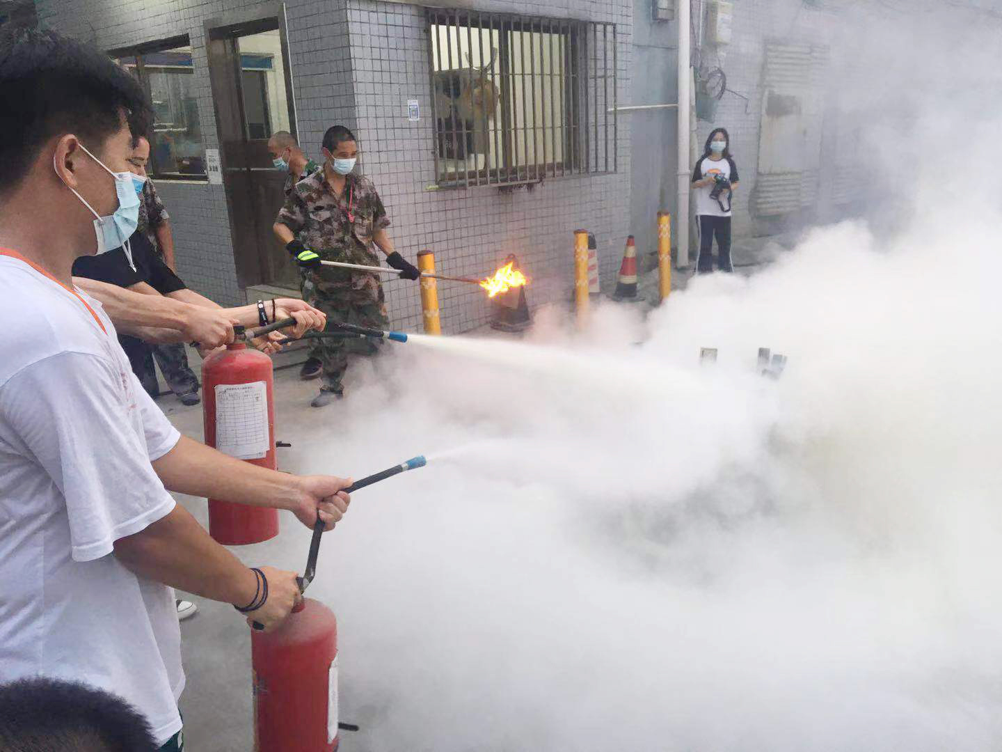 The company organizes fire evacuation drills