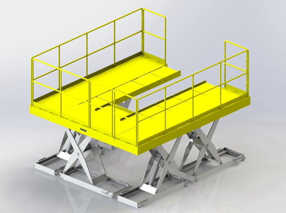 How is SOUTHWORTH customized worker platform applied to forklift assembly line?