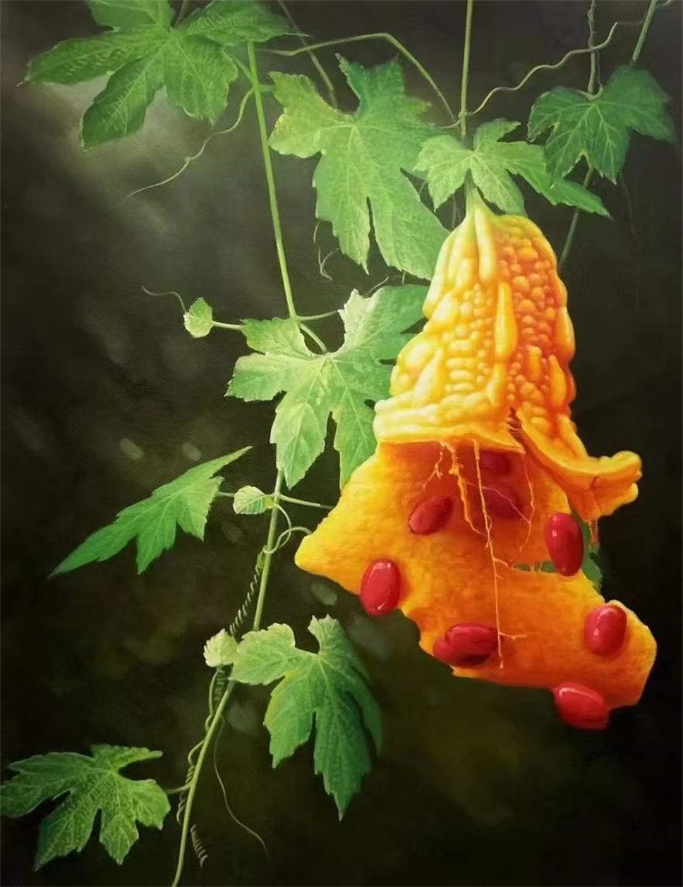 油画-苦尽甘来,笑口常开