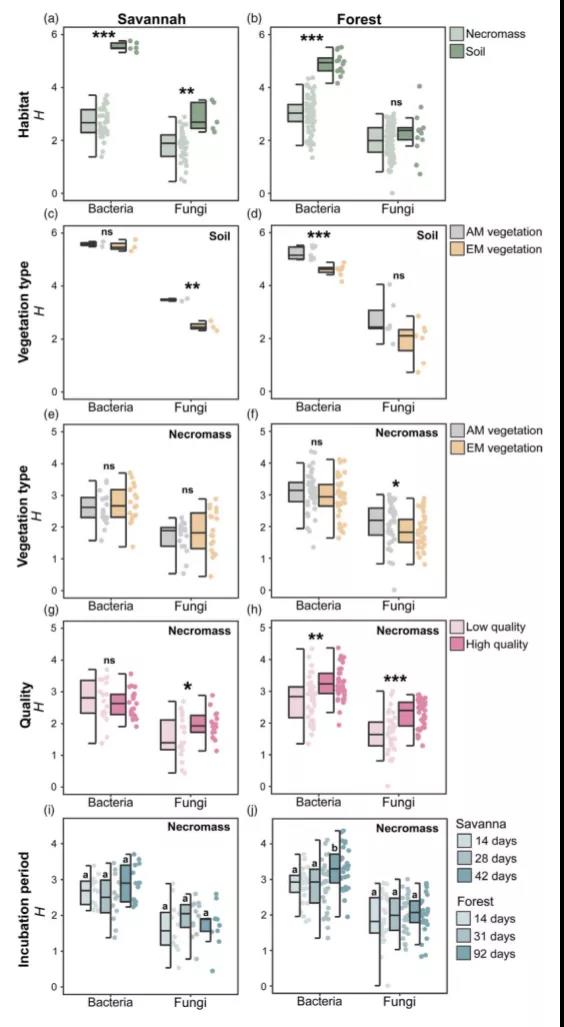 文献解读| 在不同的植被类型中，基质质量驱动真菌残体腐烂和分解者的群落结构