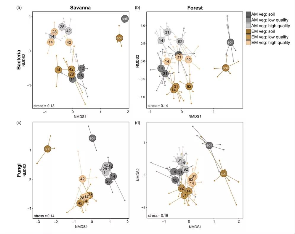 文献解读| 在不同的植被类型中，基质质量驱动真菌残体腐烂和分解者的群落结构
