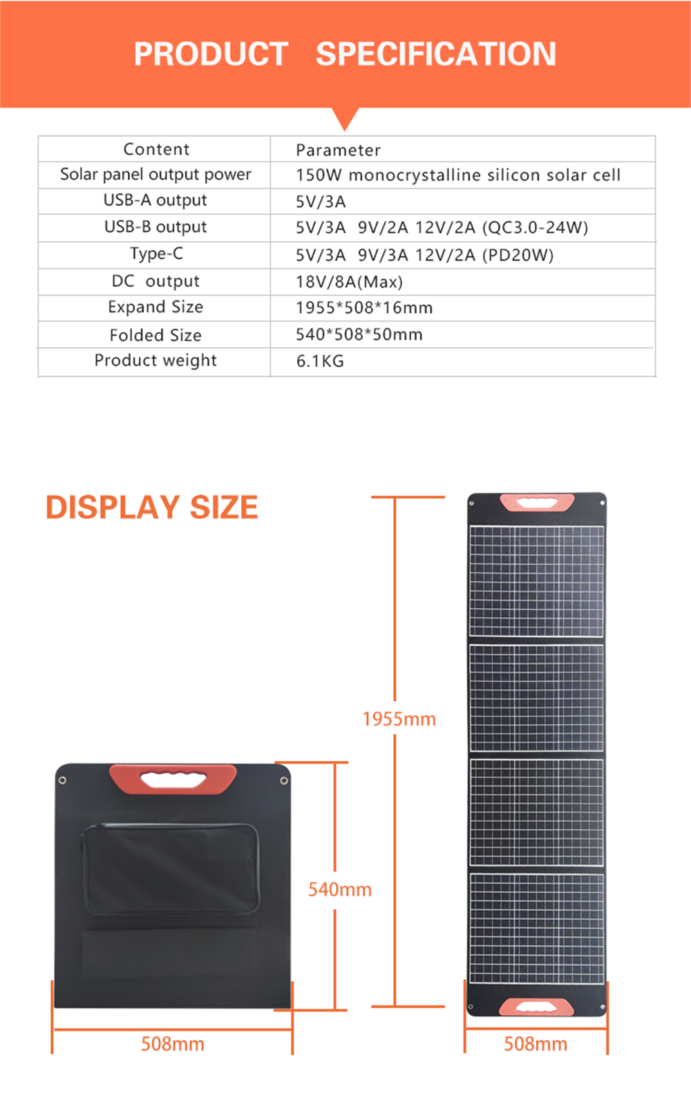 150W Folding Solar Panels