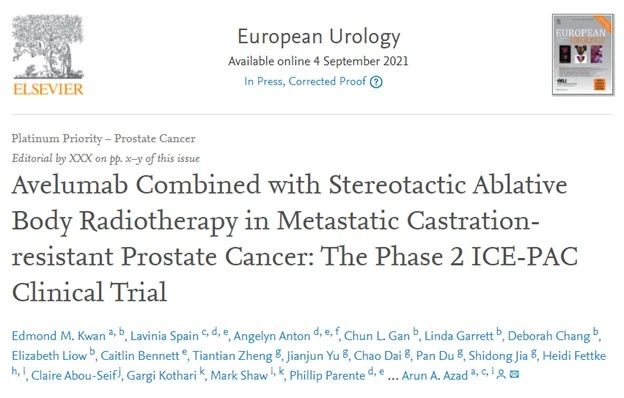 项目进展｜慧渡医疗在国际权威学术期刊European Urology发表前列腺癌PD-L1免疫治疗疗效评估的液态活检临床研究