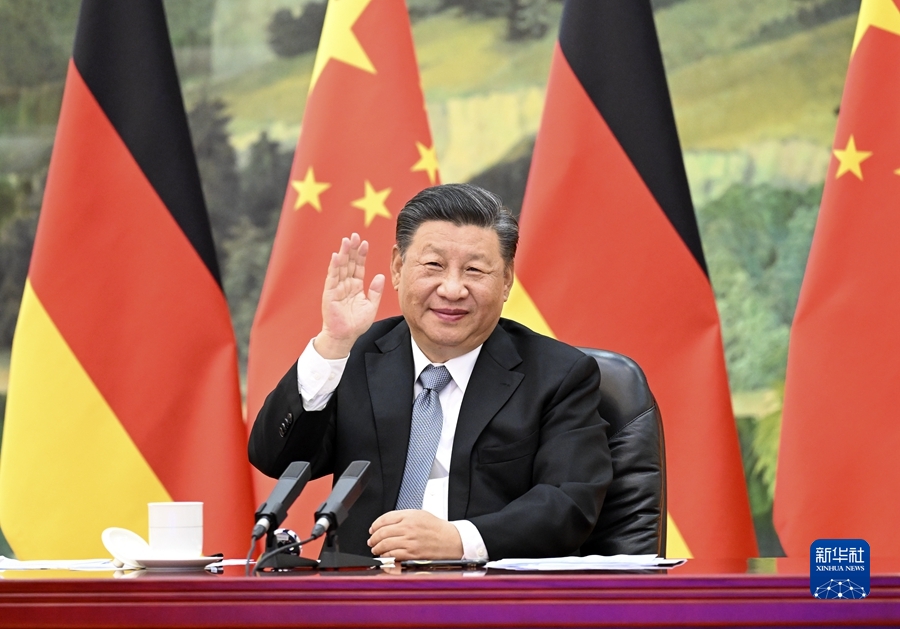 习近平同德国总理默克尔举行视频会晤 习近平同德国总理默克尔举行视频会晤