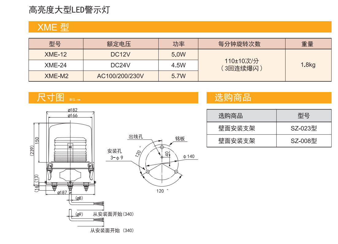 嘉铭科技——供应派特莱大型LED警示灯XME