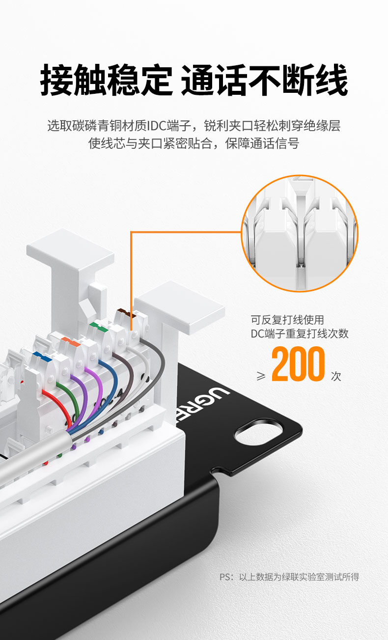 绿联-80447 电信工程级镀金版100对110型语音配线架 