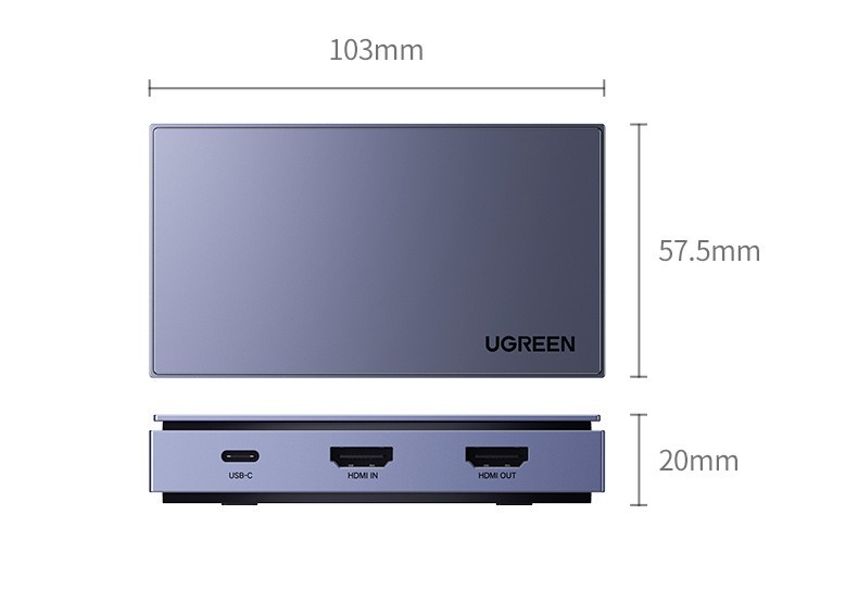 绿联 10936-hdmi高清视频采集卡4K环出 适用PS4/Switch笔记本电脑手机游戏直播会议音视频录制盒1080p款