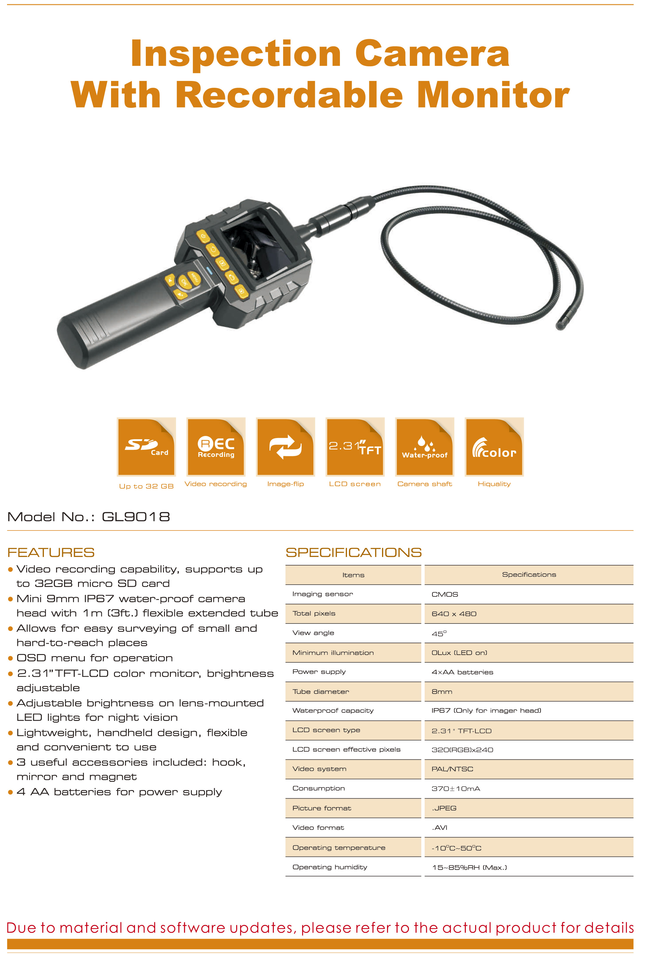 GL9018 Integrated Inspection Camera