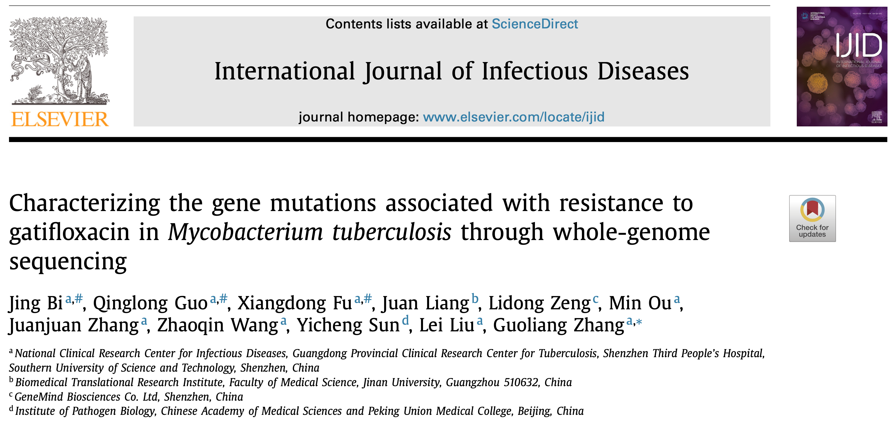 真迈生物单分子测序仪助力结核分枝杆菌抗药机制研究