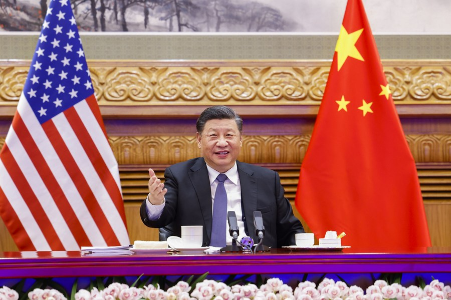 习近平同美国总统拜登举行视频会晤