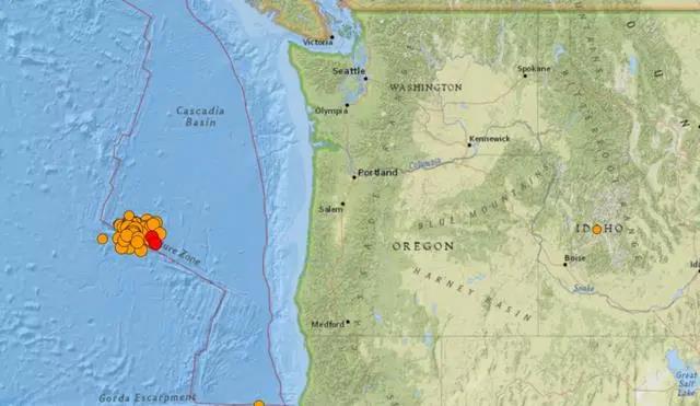 美俄勒岡海岸外48小時地震近百次