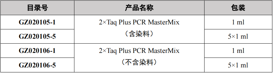 GZ020105  2×Taq Plus PCR MasterMix