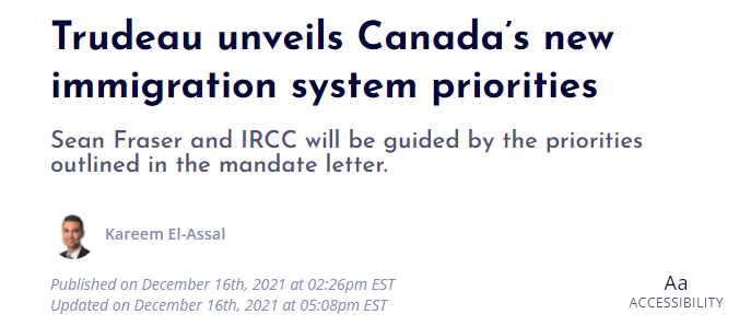 特鲁多公布加拿大新移民系统优先事项，移民申请处理时间或将缩短！