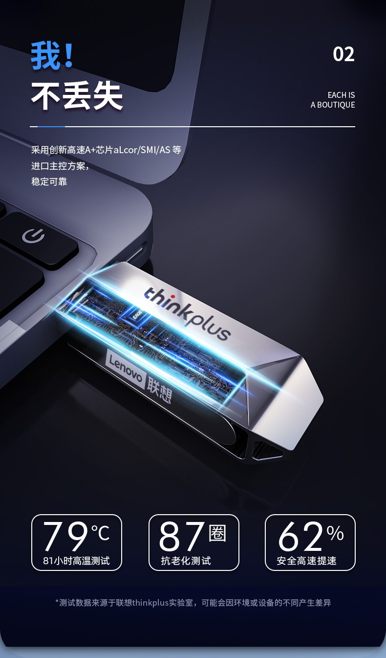 联想（ThinkPlus）USB3.0 U盘 TPU301高速全金属U盘