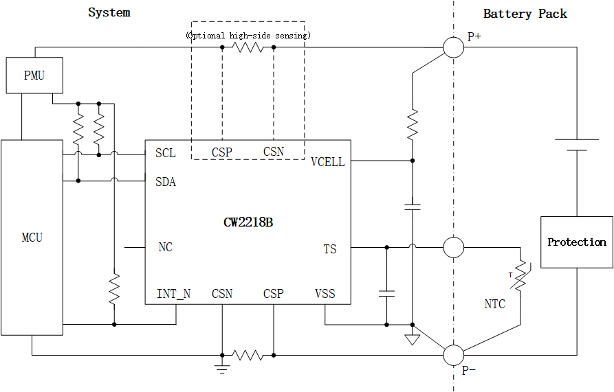 CW2218B 5μA单节锂电池电量计芯片支持电流检测