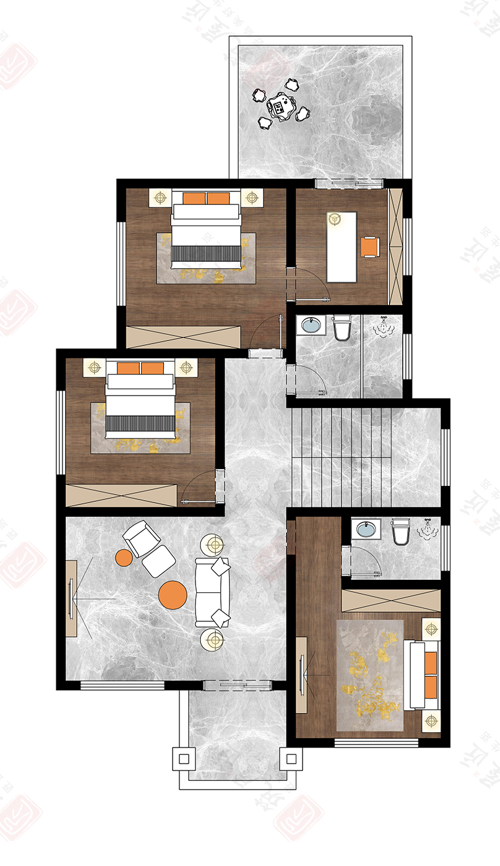 10×19米农村3层别墅设计，9室3厅2厨5卫，享受精品乡居生活
