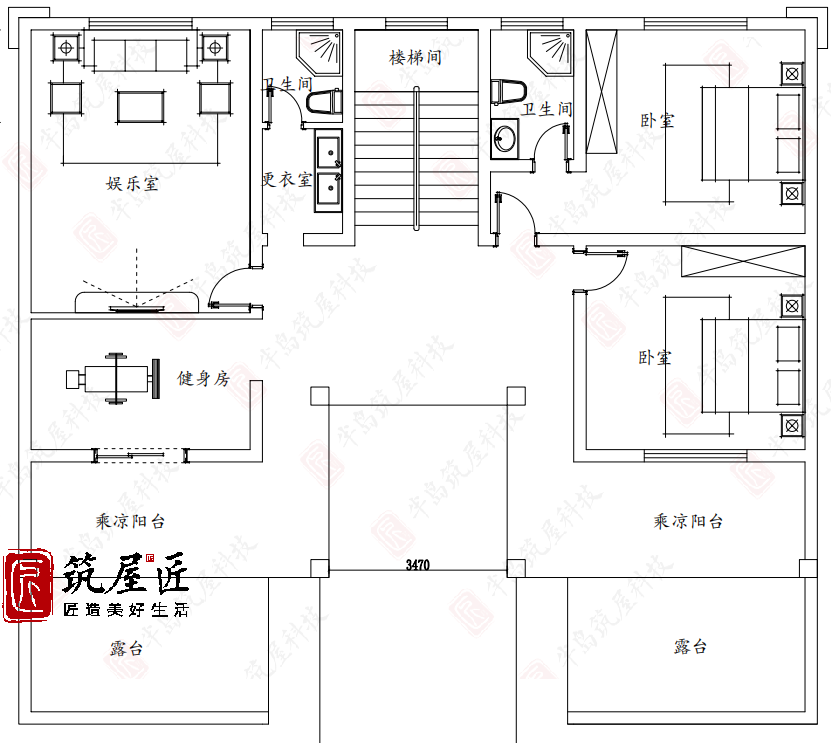 15×13米农村3层别墅设计，9室7厅7卫1厨新中式风格，畅享乡居好生活