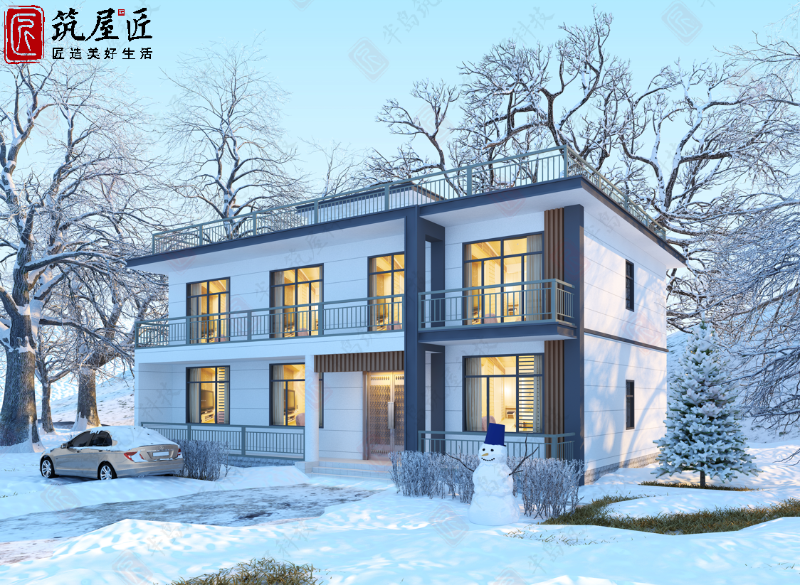 15×8米农村2层别墅设计，7房3厅户型规划，打造高品质乡居生活