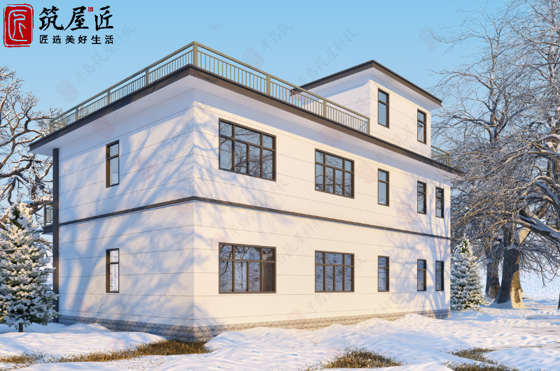 15×8米农村2层别墅设计，7房3厅户型规划，打造高品质乡居生活