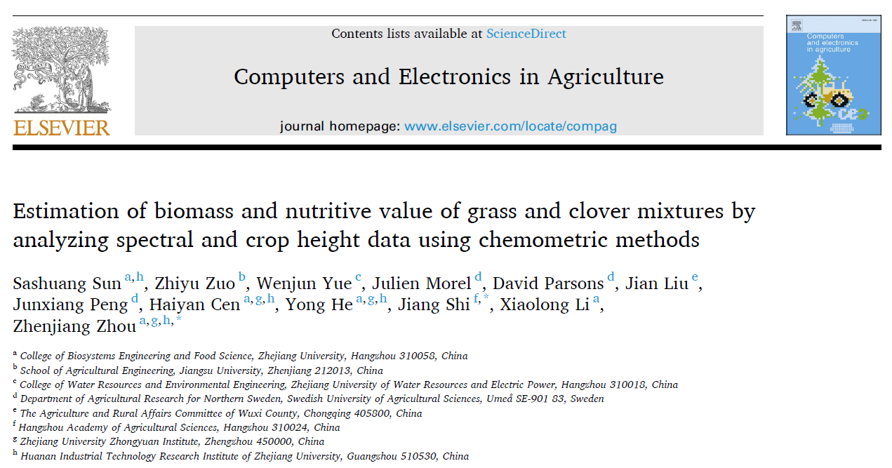 ASD | Estimation of biomass and nutritive value of grass and clover mixtures