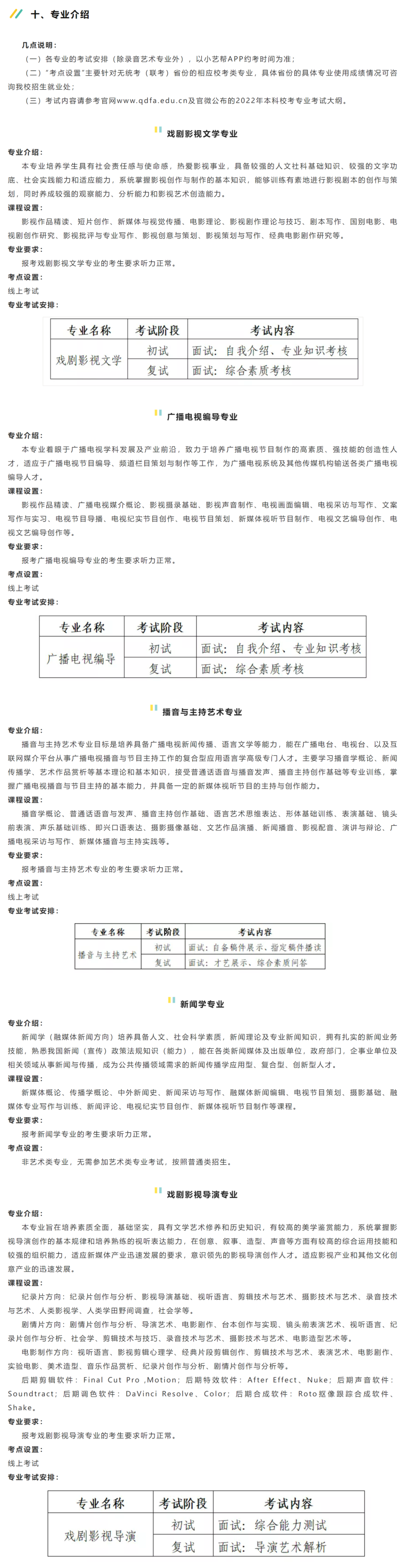 「考拉报考」青岛电影学院2022年招生简章 