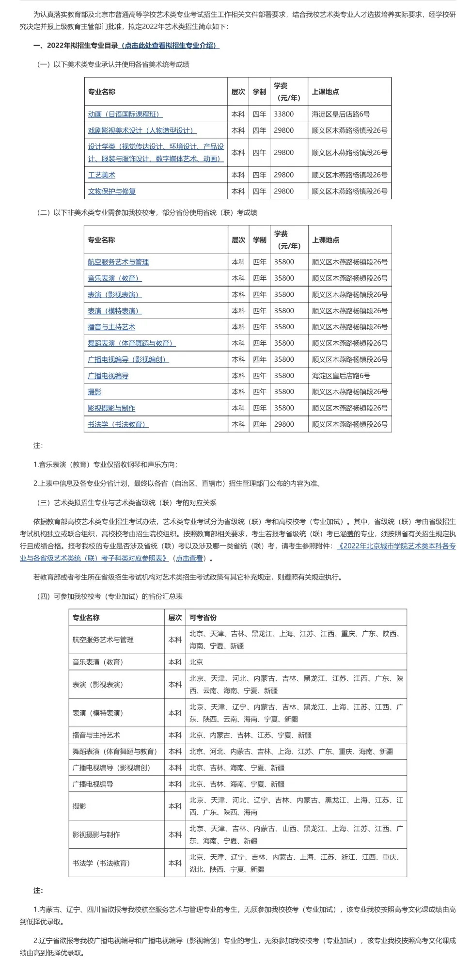 「考拉报考」北京城市学院2022年招生简章 