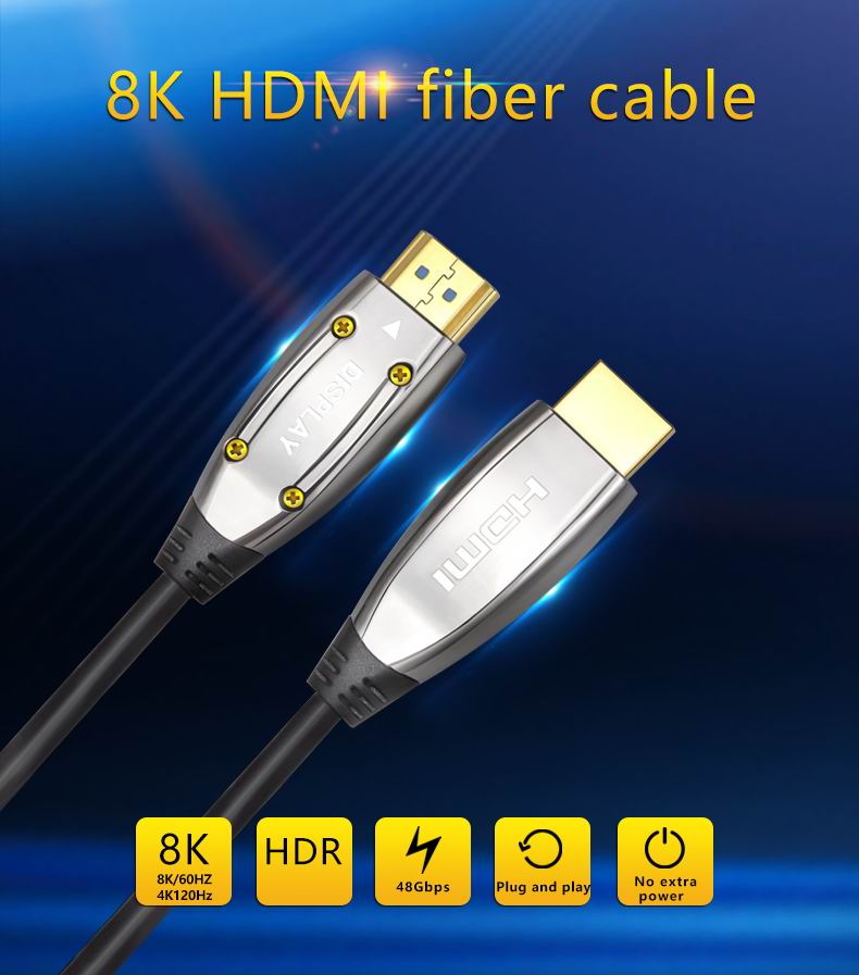 High Speed  Fiber Cable 8k  AOC HDTV Cable