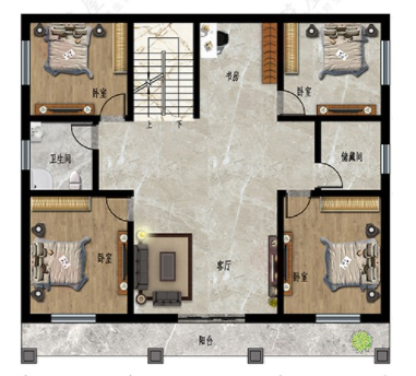14×12米农村2层别墅设计，8室4厅规划，畅享乡居生活