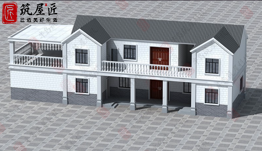 16×6米农村2层新中式别墅设计，6室2厅1厨设计，畅享理想乡居好生活